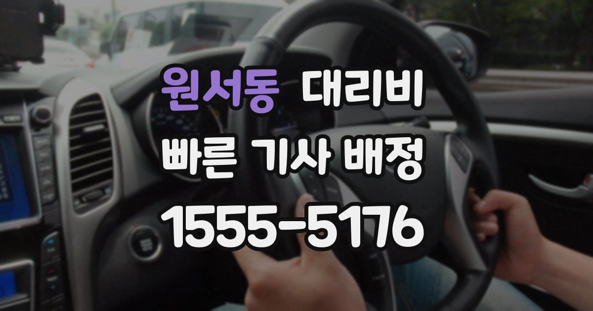 원서동 대리운전 가격