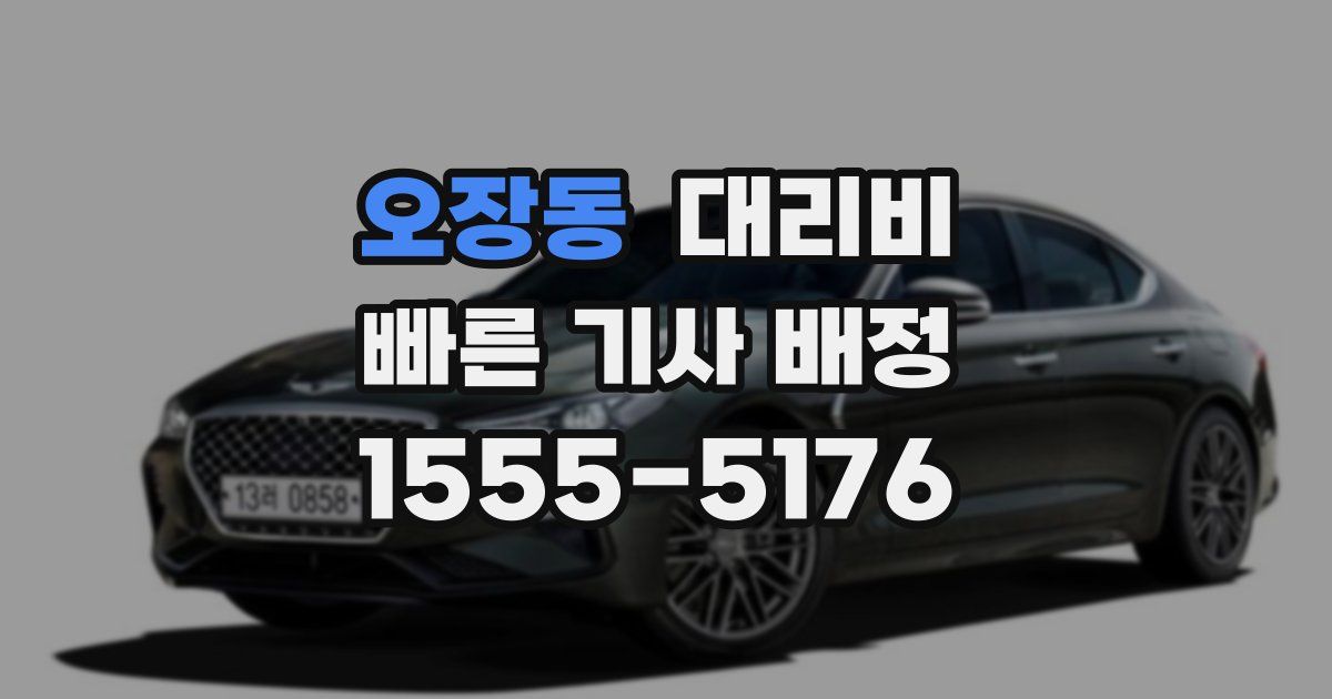 오장동 대리운전 가격