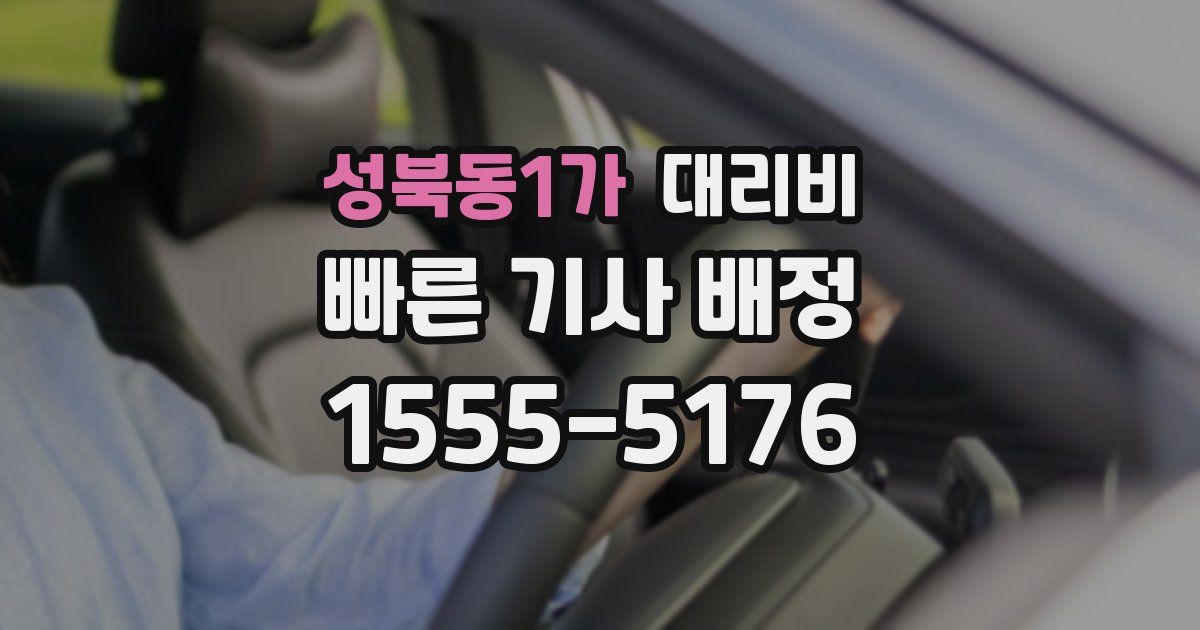 성북동1가 대리운전 가격