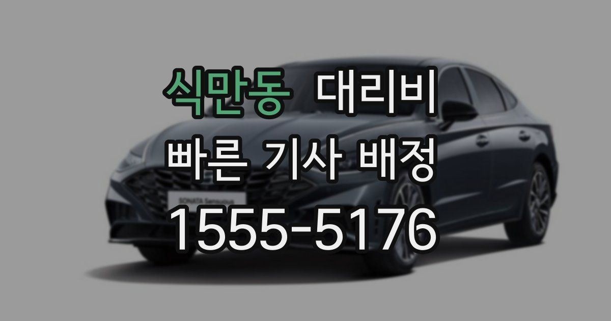 식만동 대리운전 가격