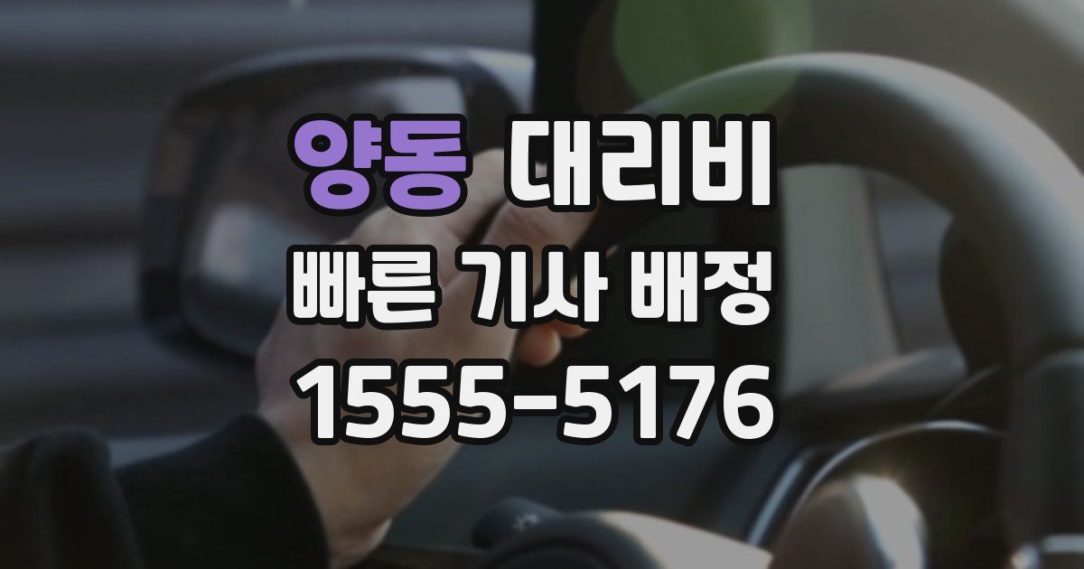 양동 대리운전 가격