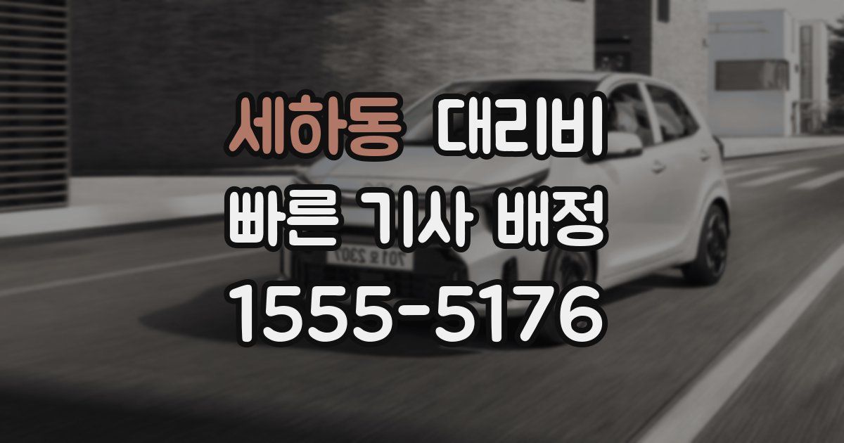 세하동 대리운전 가격