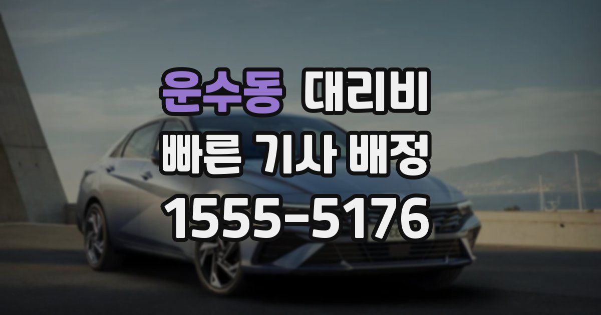 운수동 대리운전 가격