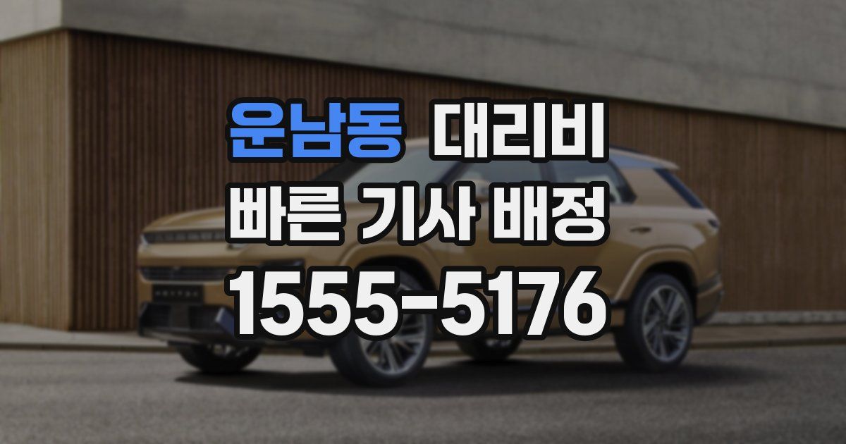 운남동 대리운전 가격