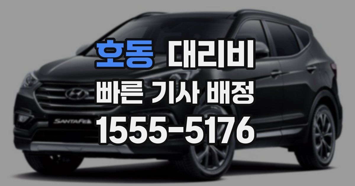 호동 대리운전 가격