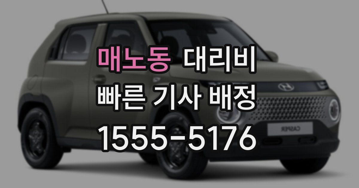 매노동 대리운전 가격