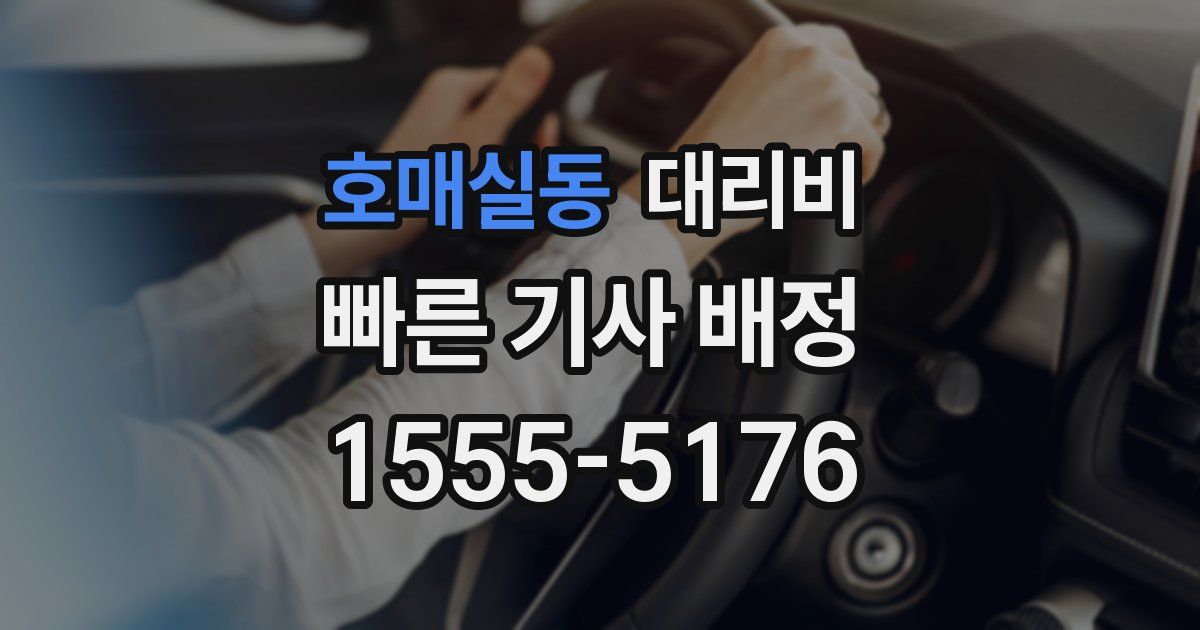 호매실동 대리운전 가격