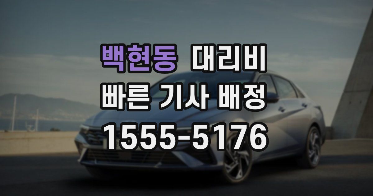 백현동 대리운전 가격