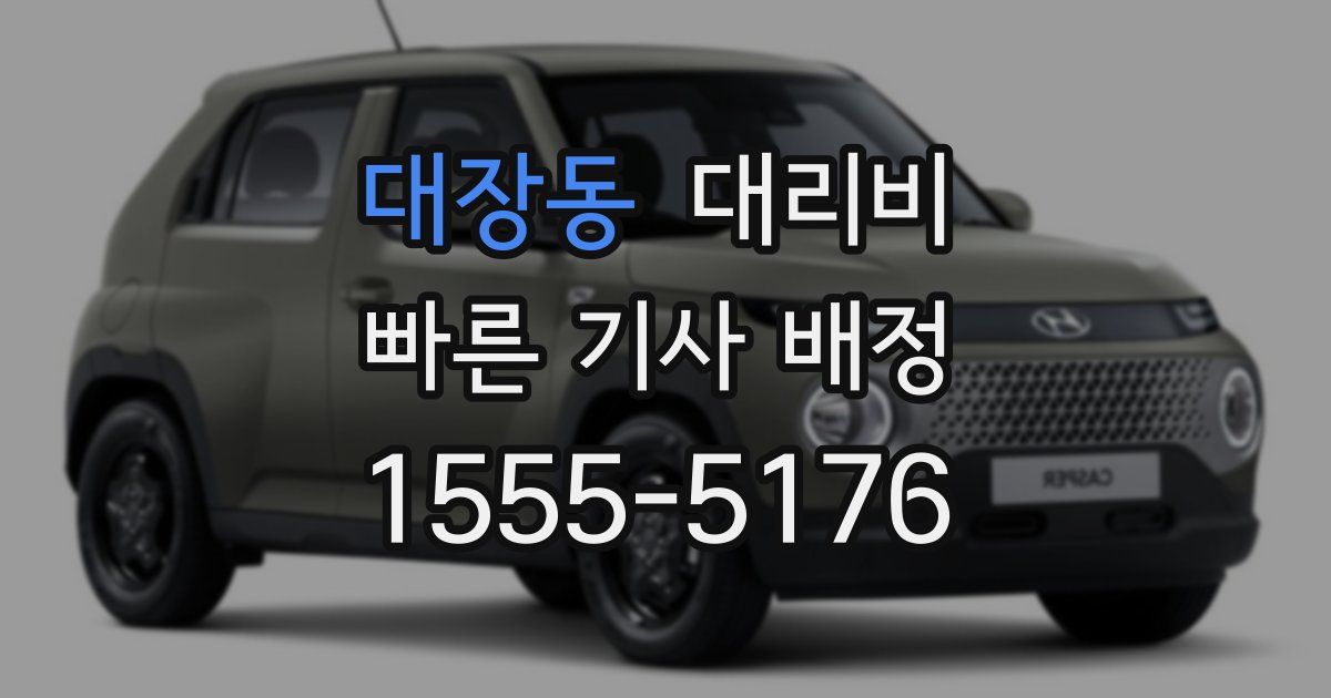 대장동 대리운전 가격