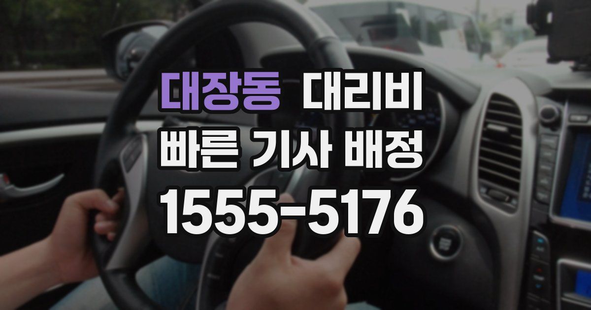 대장동 대리운전 가격