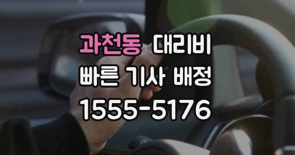 과천동 대리운전 가격