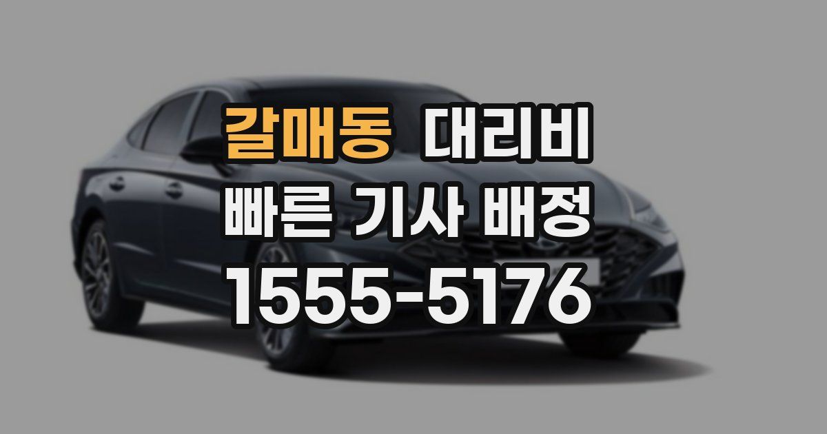 갈매동 대리운전 가격