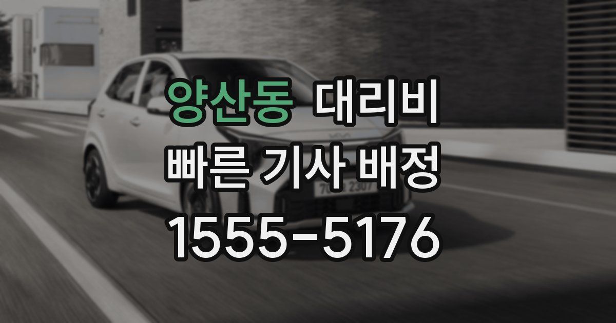 양산동 대리운전 가격