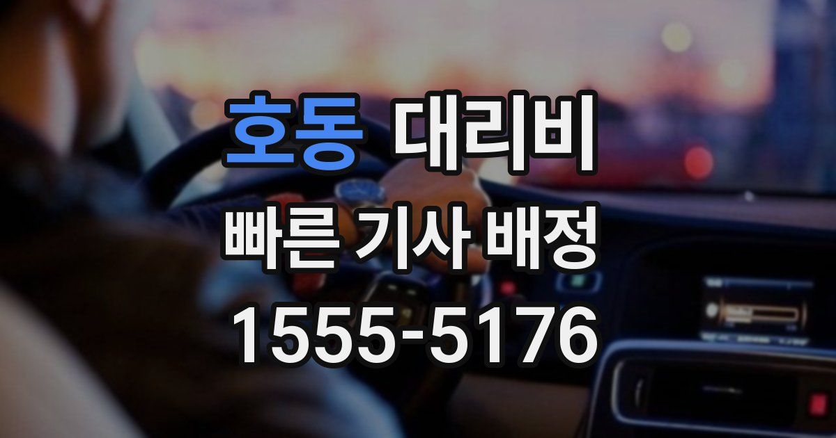 호동 대리운전 가격