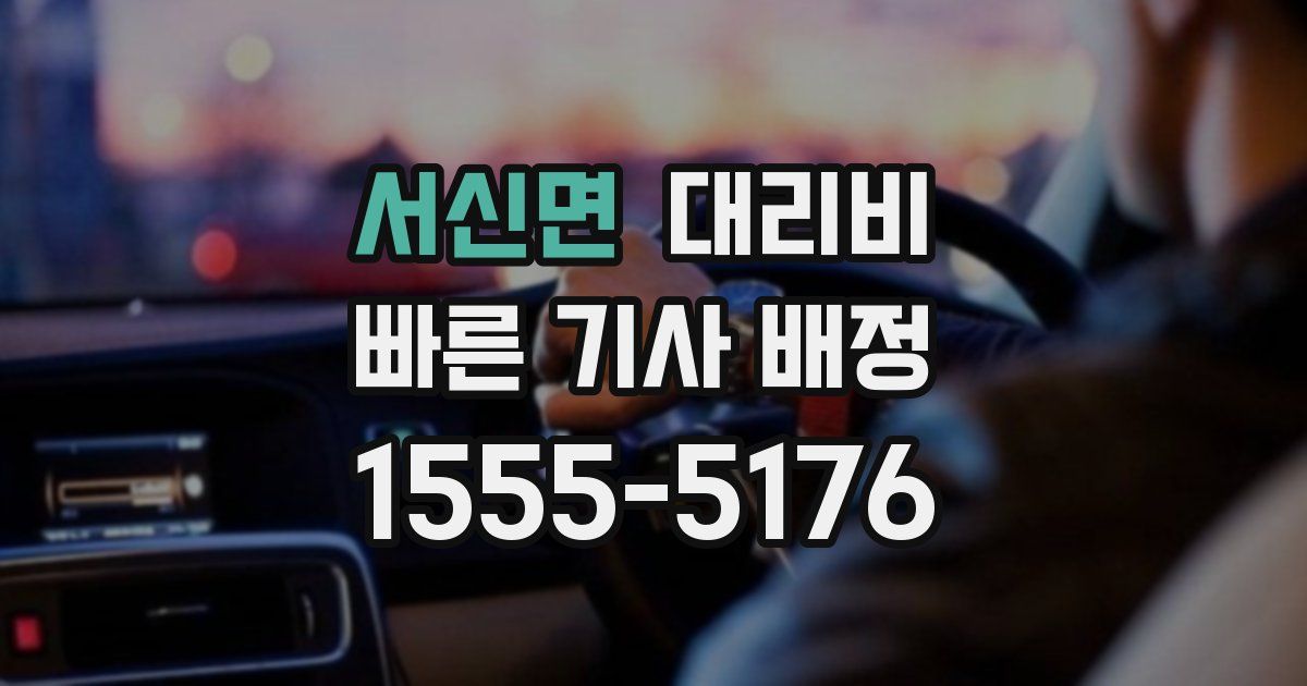 서신면 대리운전 가격