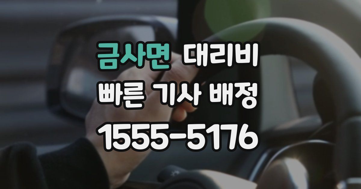 금사면 대리운전 가격