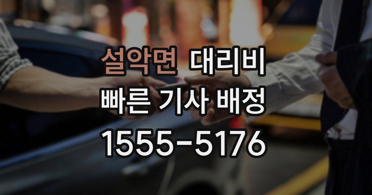 설악면 대리운전 가격