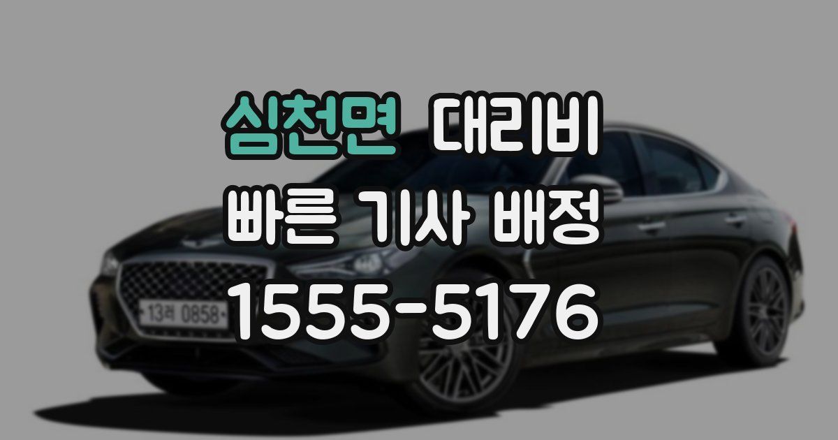 심천면 대리운전 가격