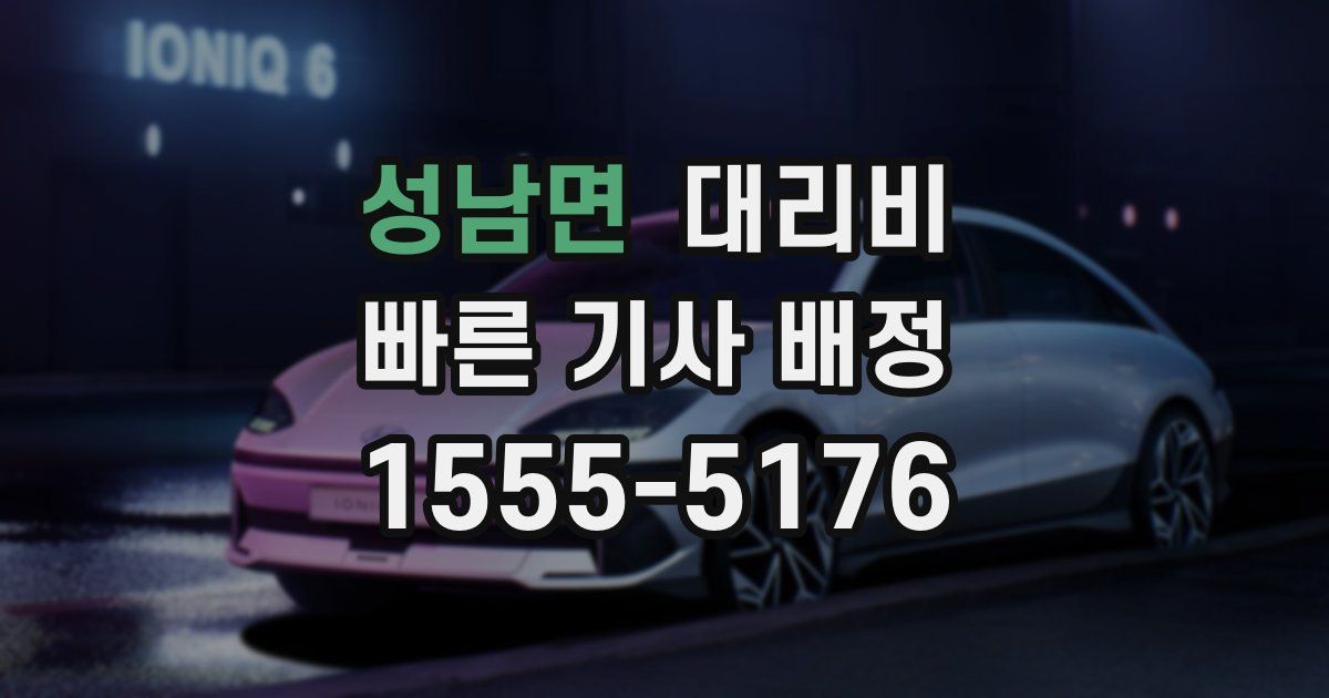 성남면 대리운전 가격