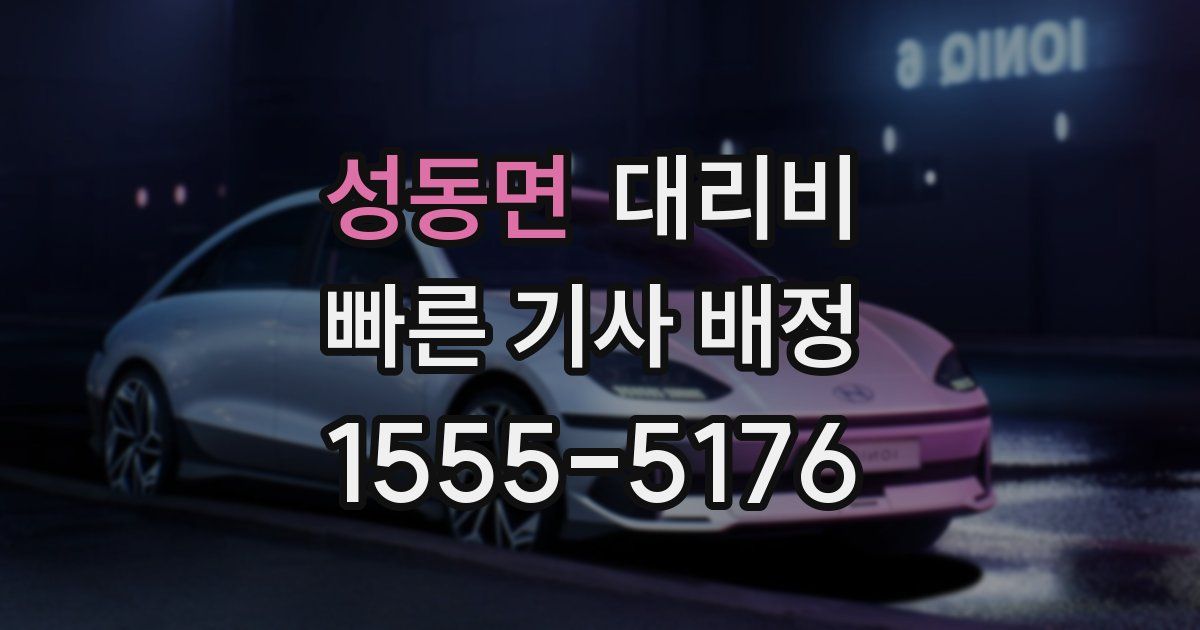 성동면 대리운전 가격