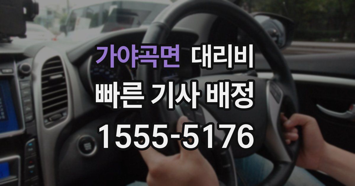 가야곡면 대리운전 가격