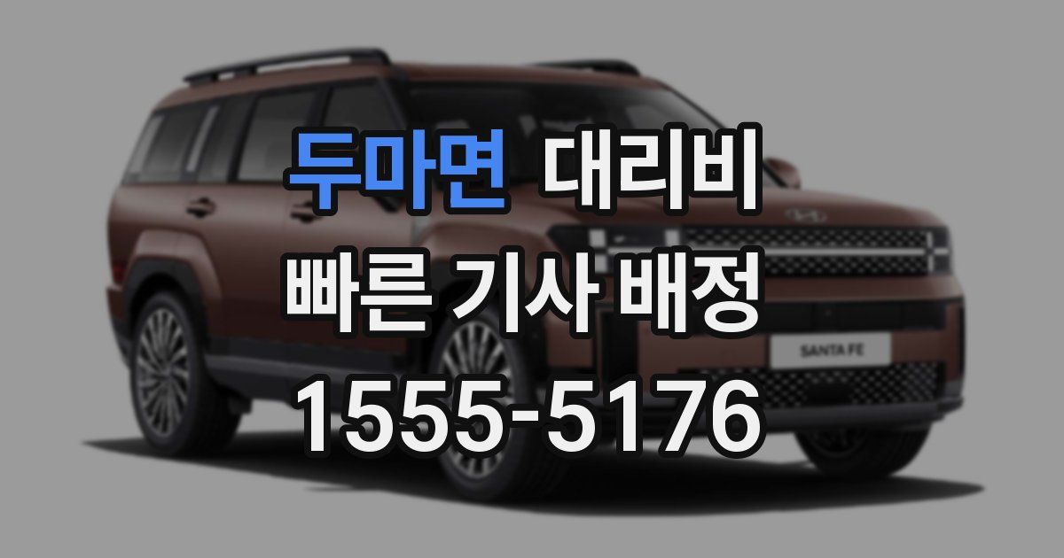 두마면 대리운전 가격