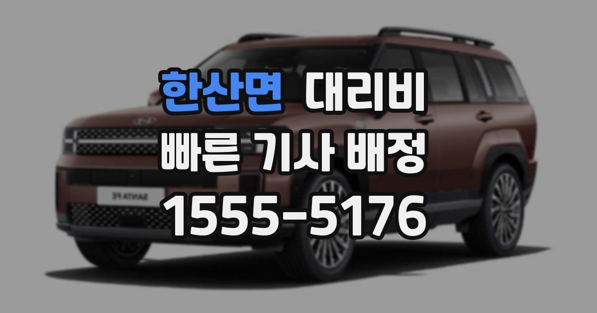 한산면 대리운전 가격