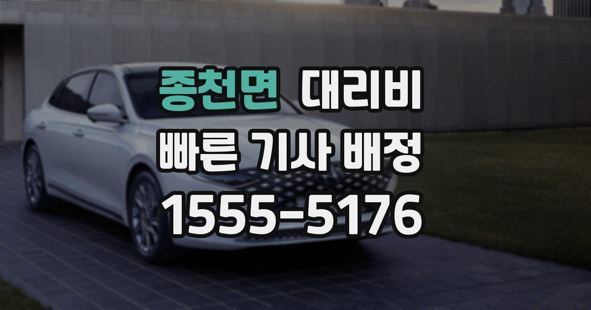 종천면 대리운전 가격