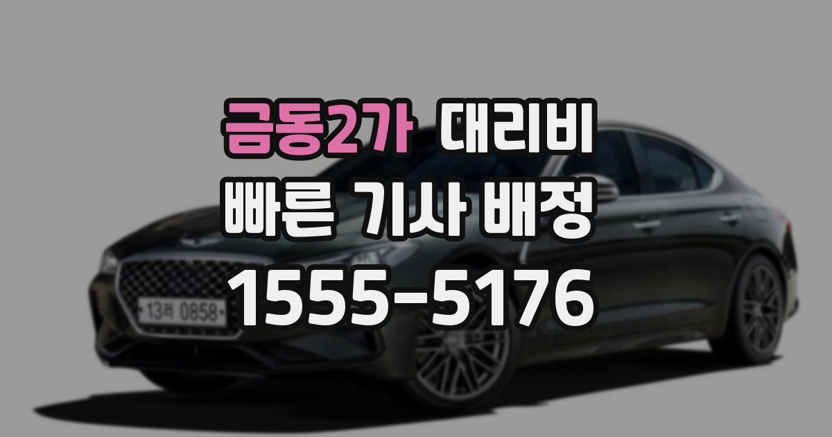 금동2가 대리운전 가격