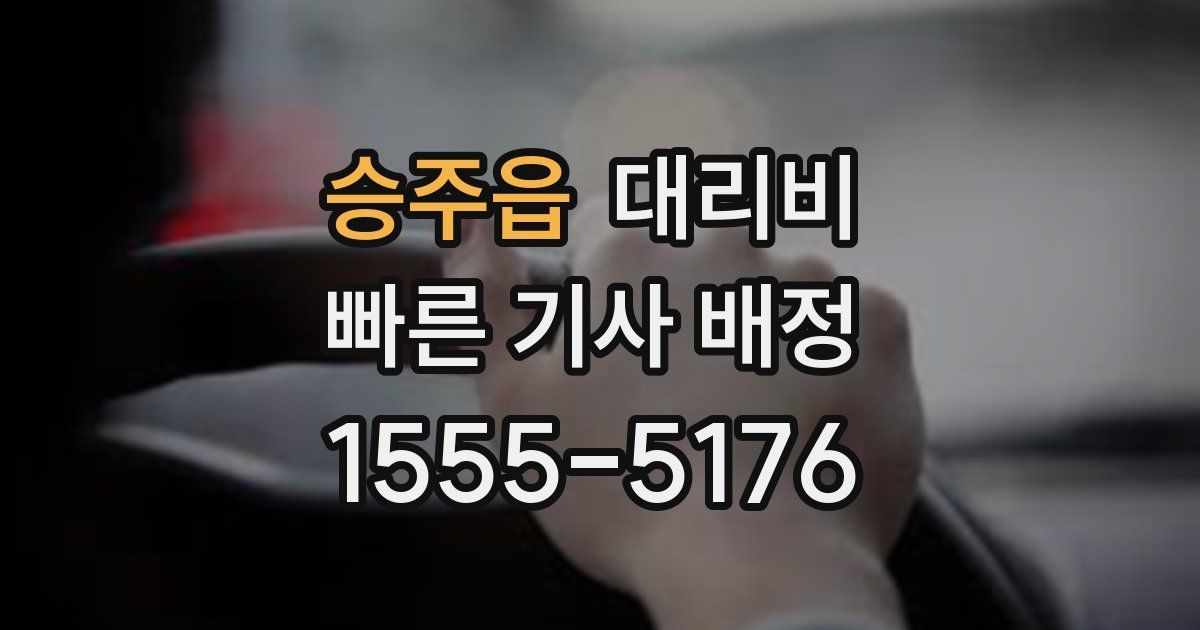 승주읍 대리운전 가격