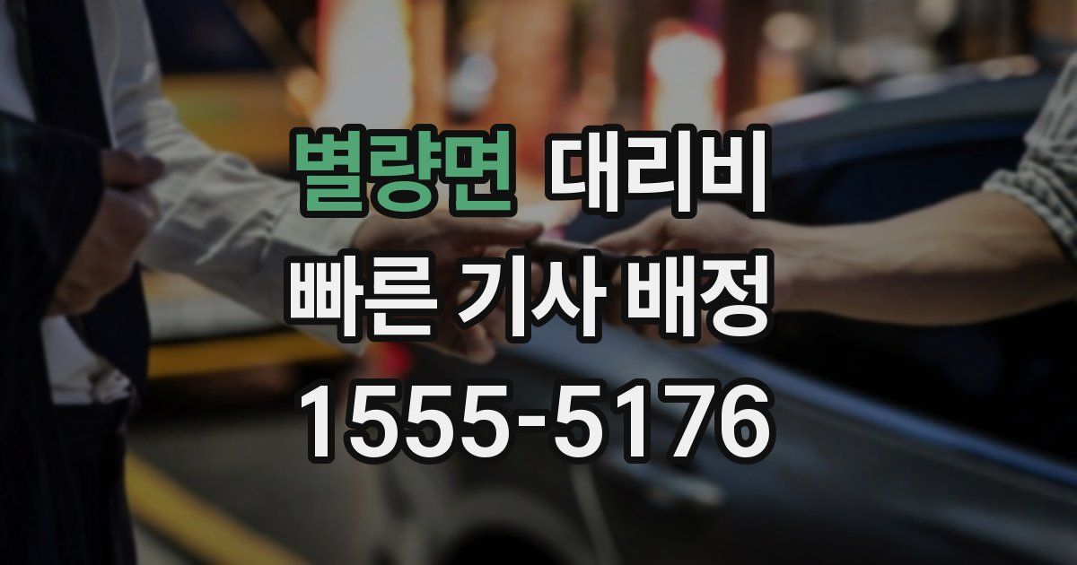 별량면 대리운전 가격