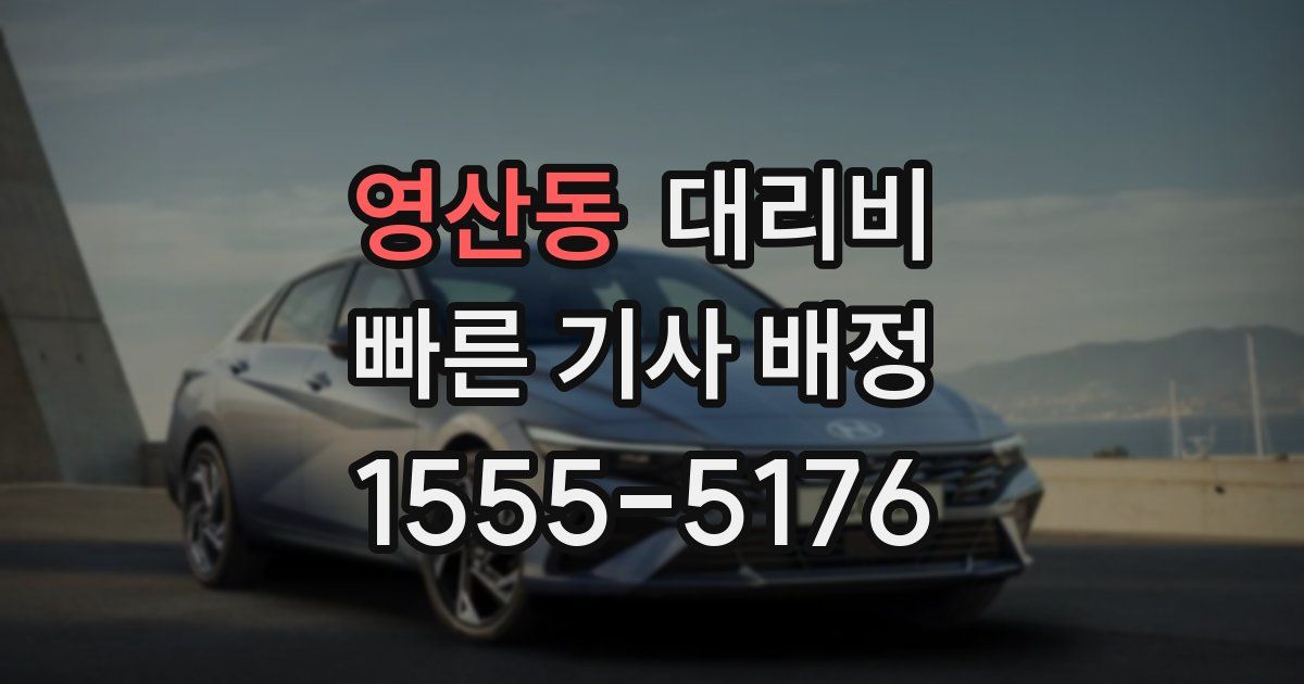 영산동 대리운전 가격