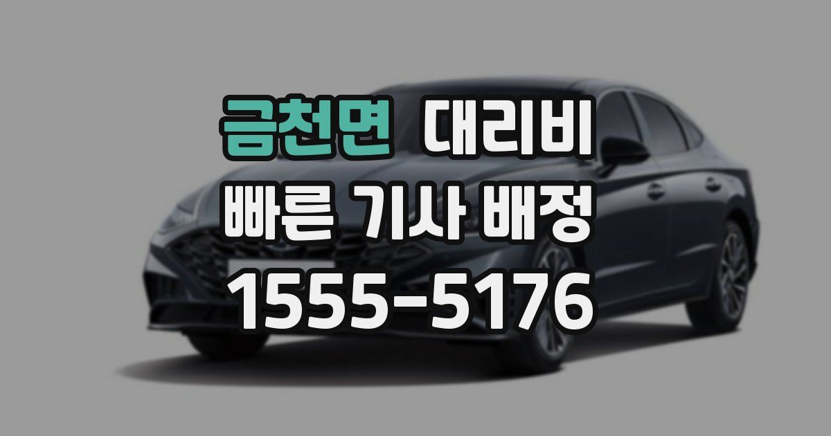 금천면 대리운전 가격