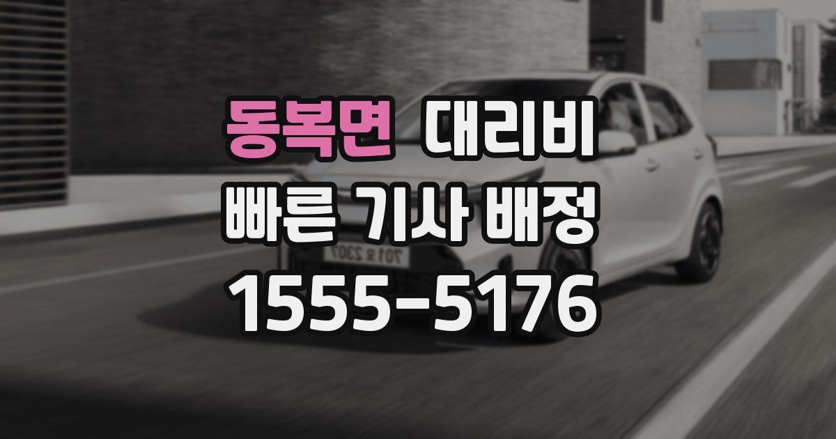 동복면 대리운전 가격