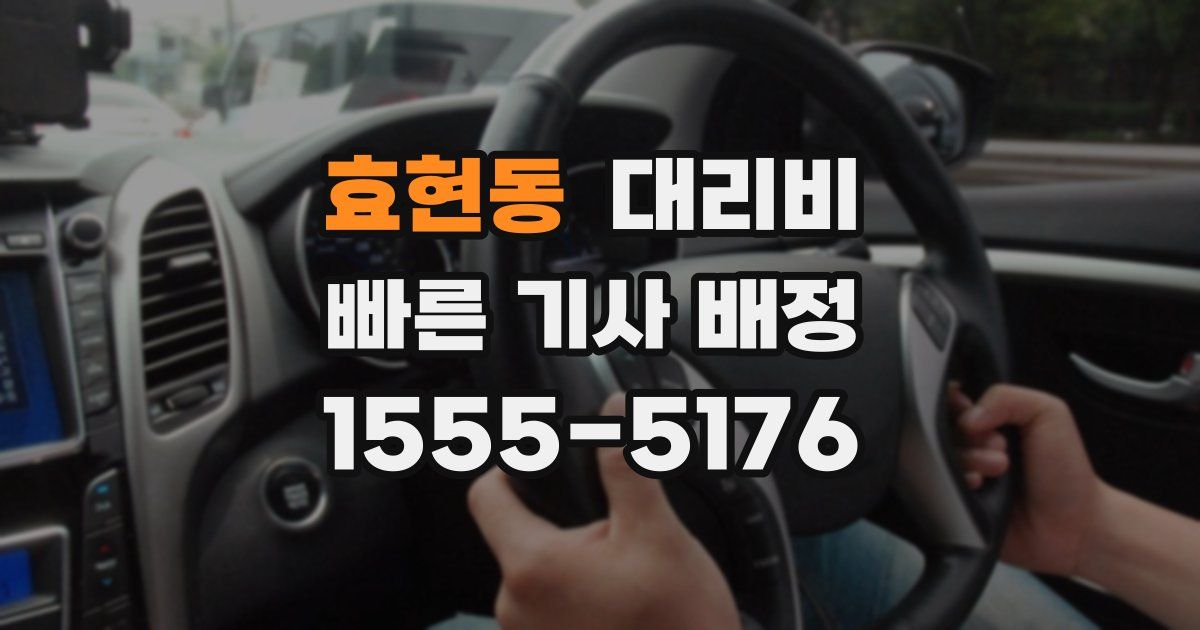 효현동 대리운전 가격