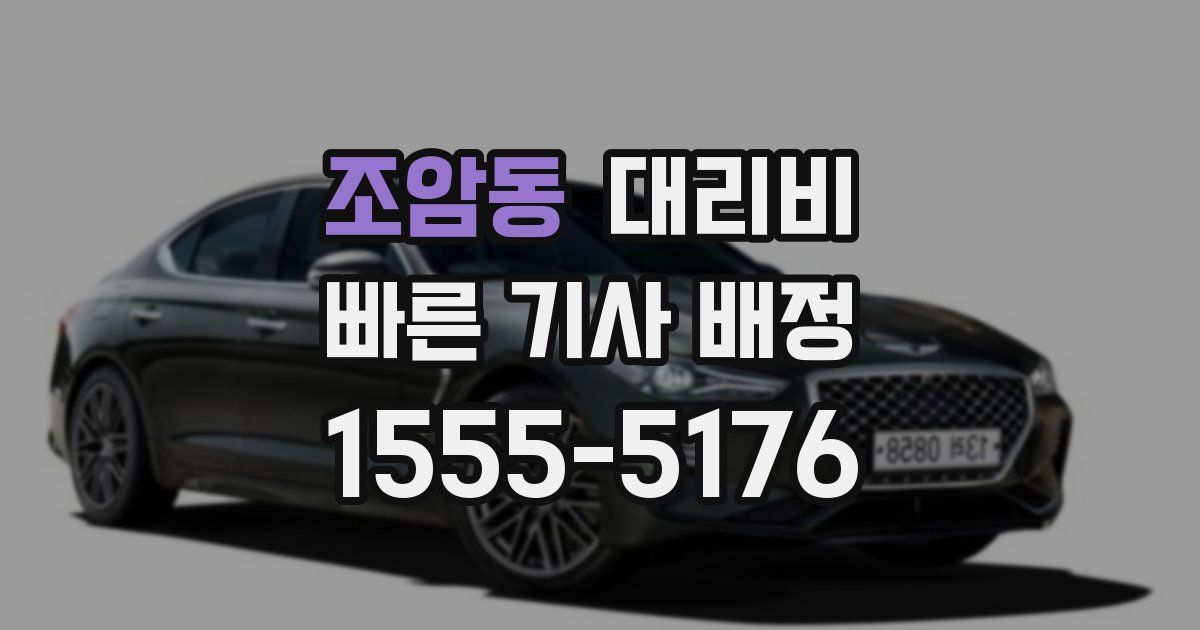 조암동 대리운전 가격