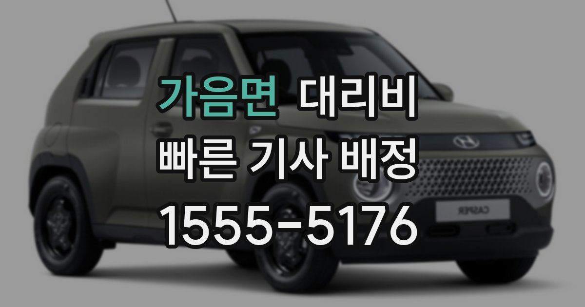 가음면 대리운전 가격