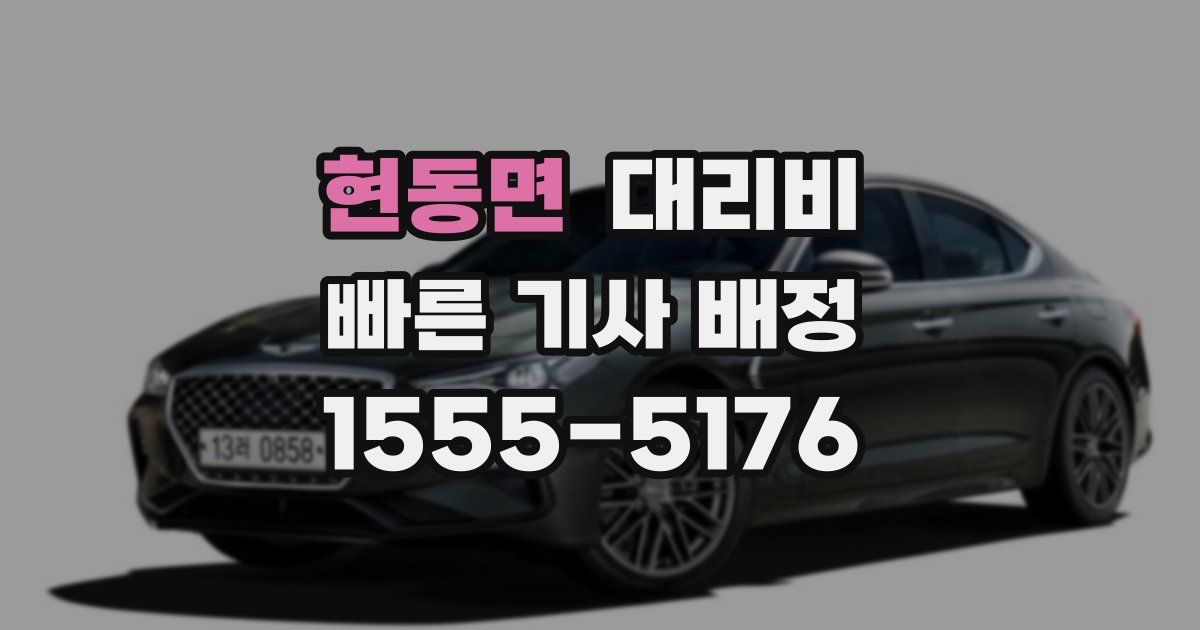 현동면 대리운전 가격