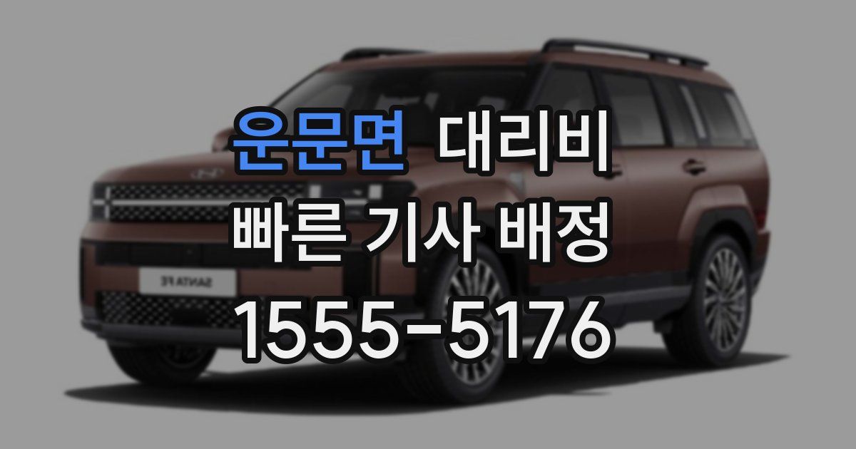 운문면 대리운전 가격