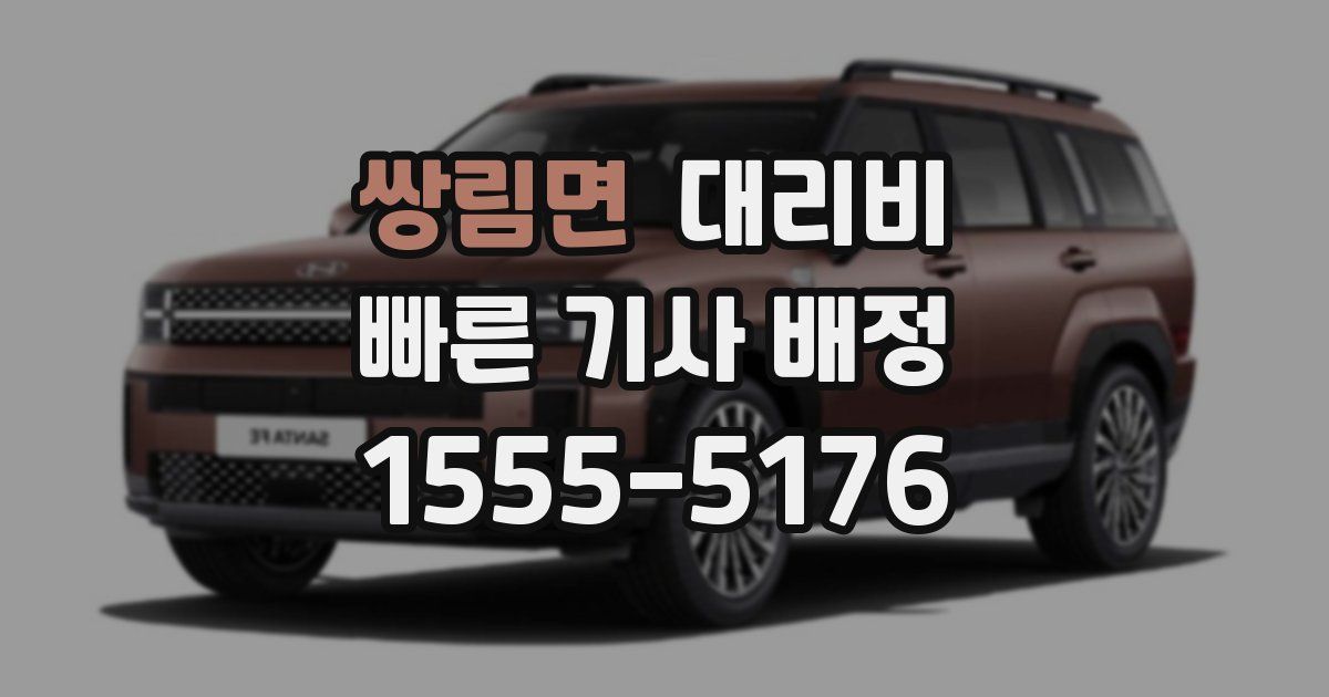 쌍림면 대리운전 가격