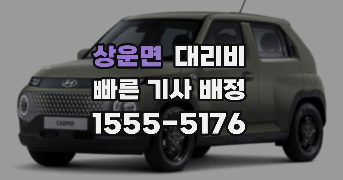 상운면 대리운전 가격