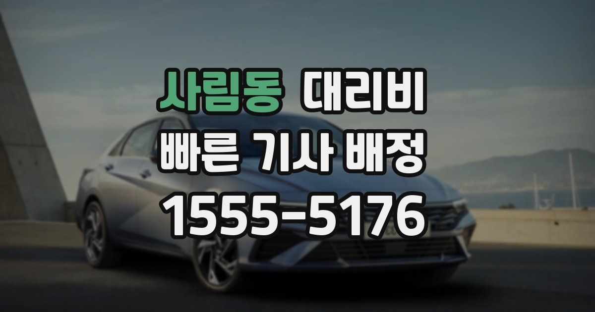 사림동 대리운전 가격