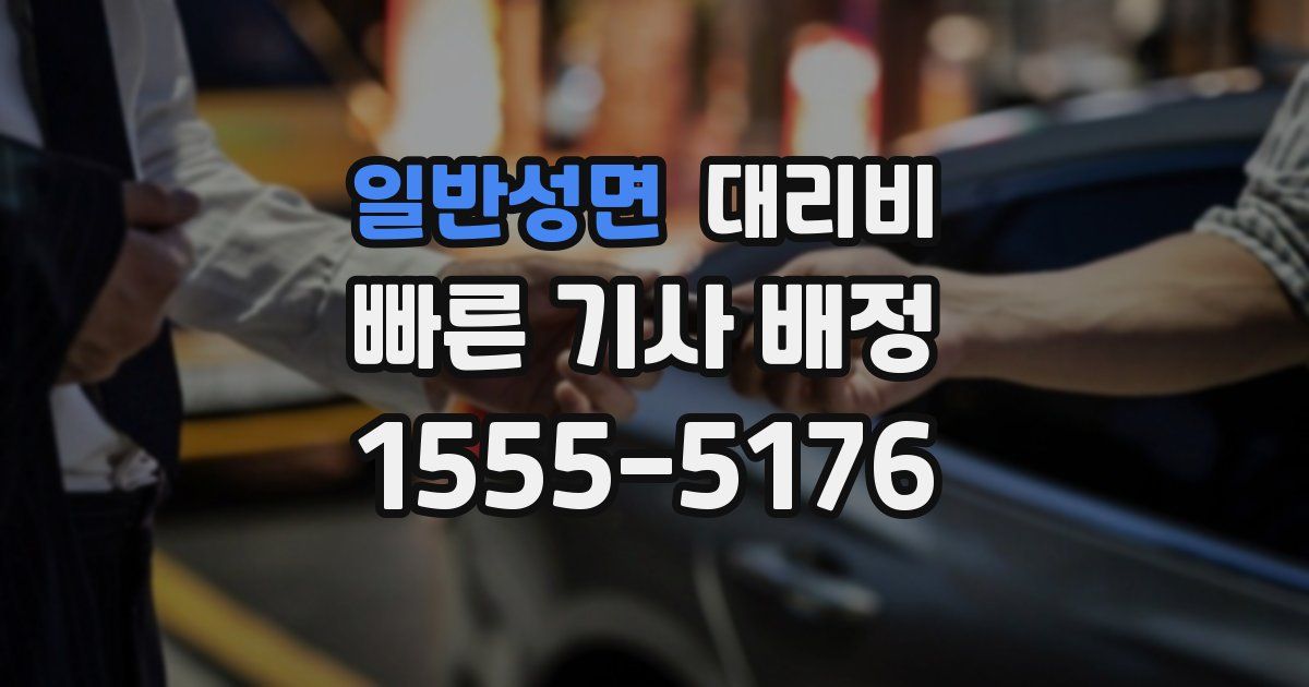 일반성면 대리운전 가격