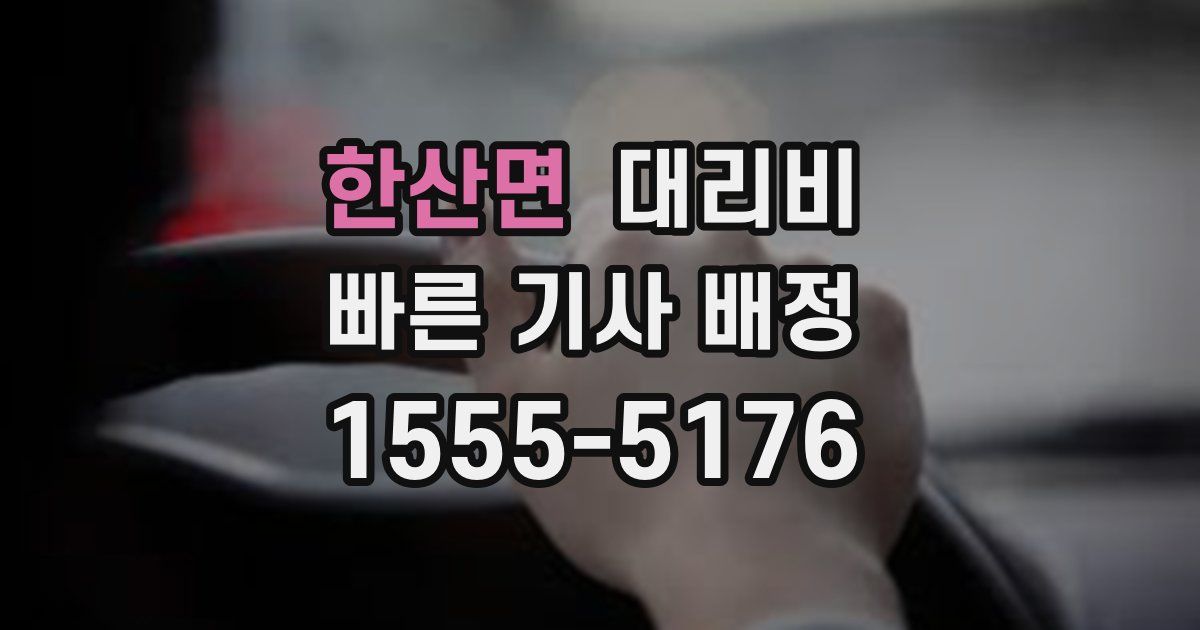 한산면 대리운전 가격