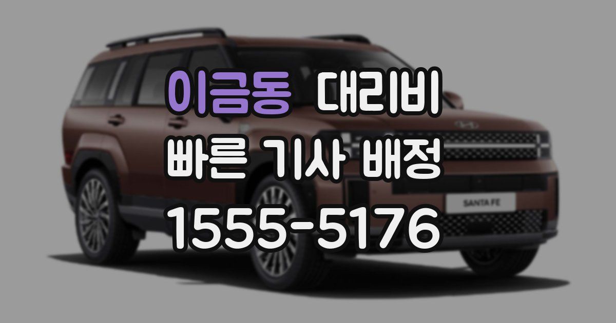 이금동 대리운전 가격