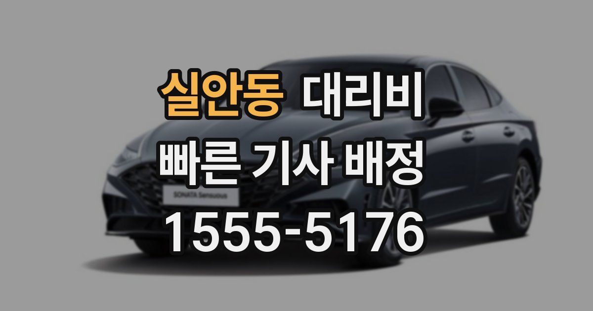 실안동 대리운전 가격