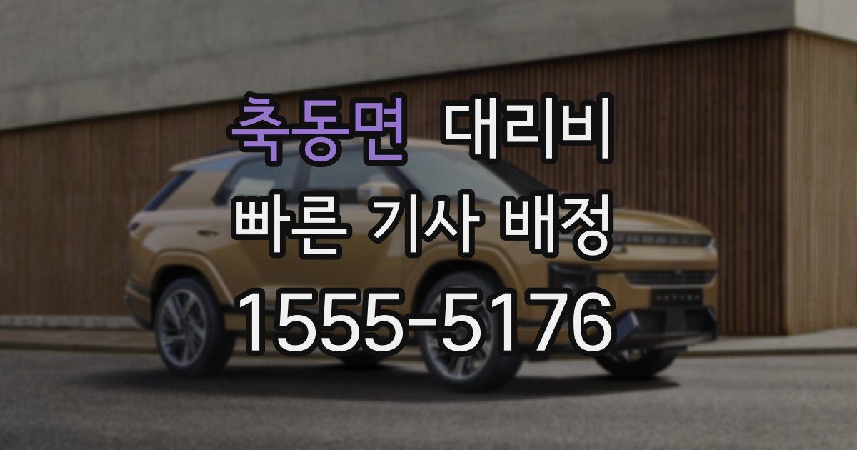 축동면 대리운전 가격