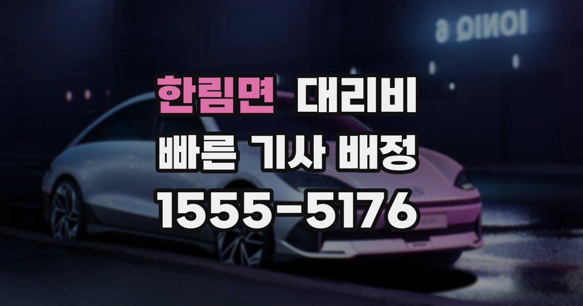 한림면 대리운전 가격