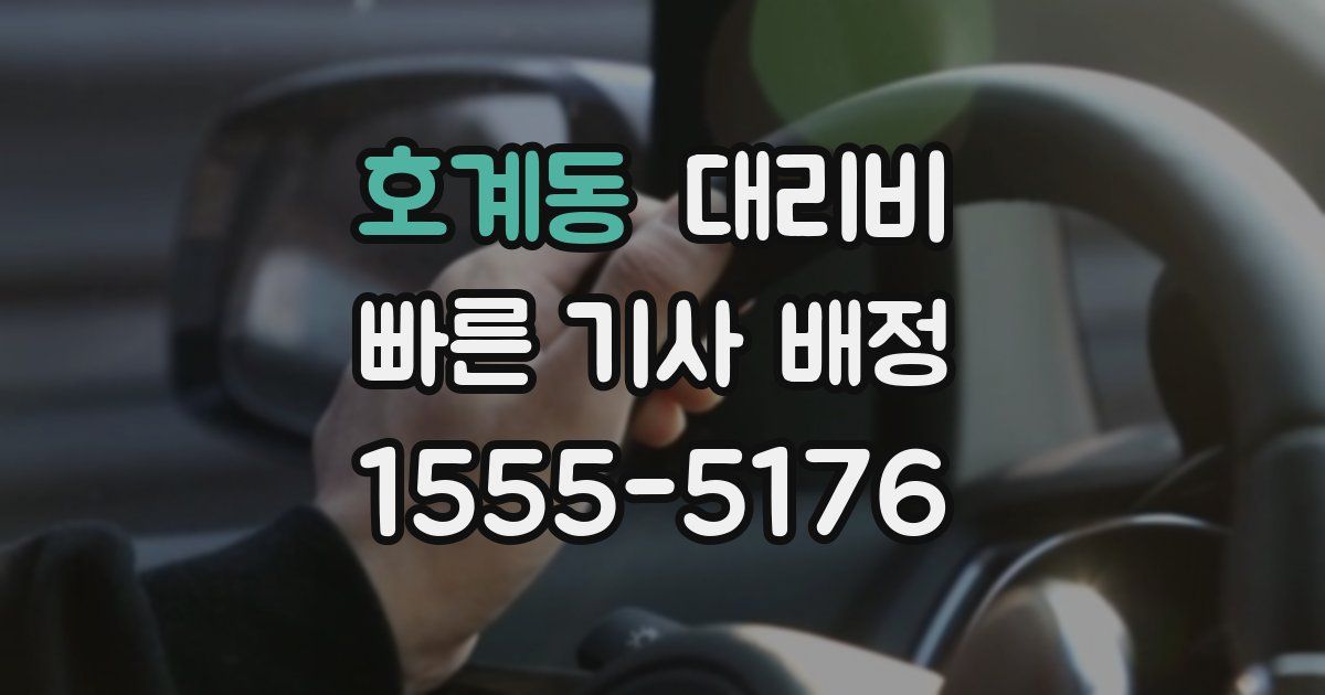호계동 대리운전 가격