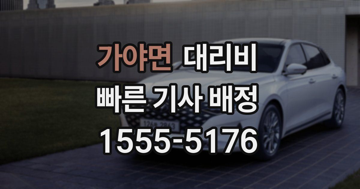 가야면 대리운전 가격